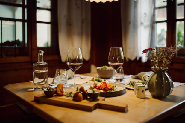 Abendessen am Moar Gut