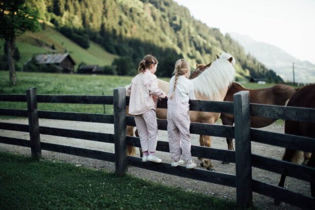 mädchen am koppelzaun