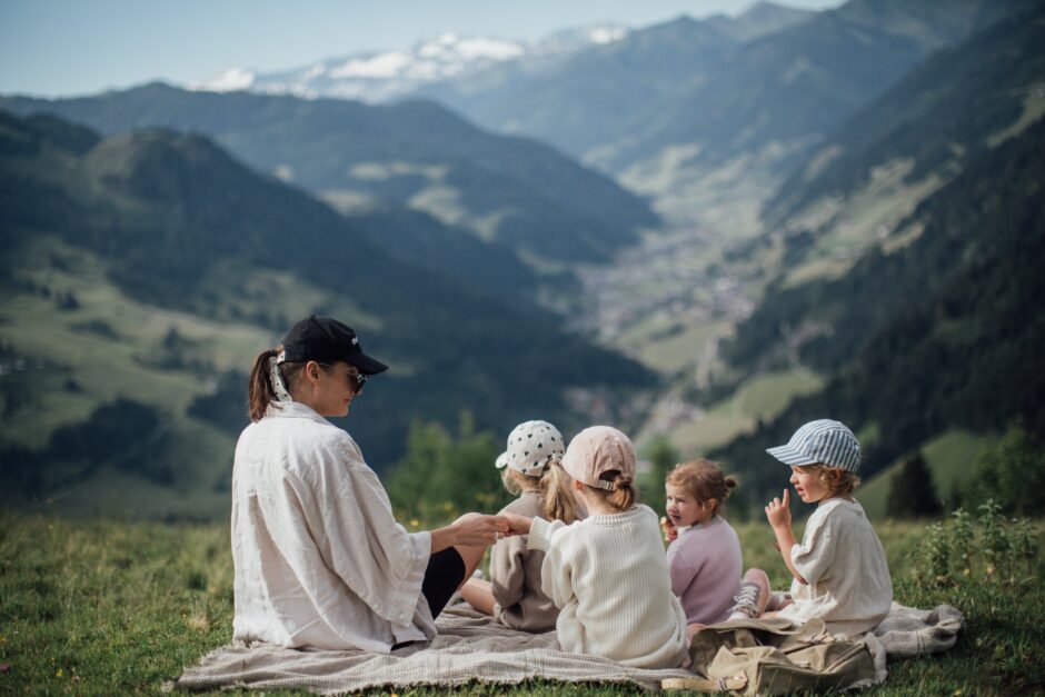 Natur-Frühling-Familie