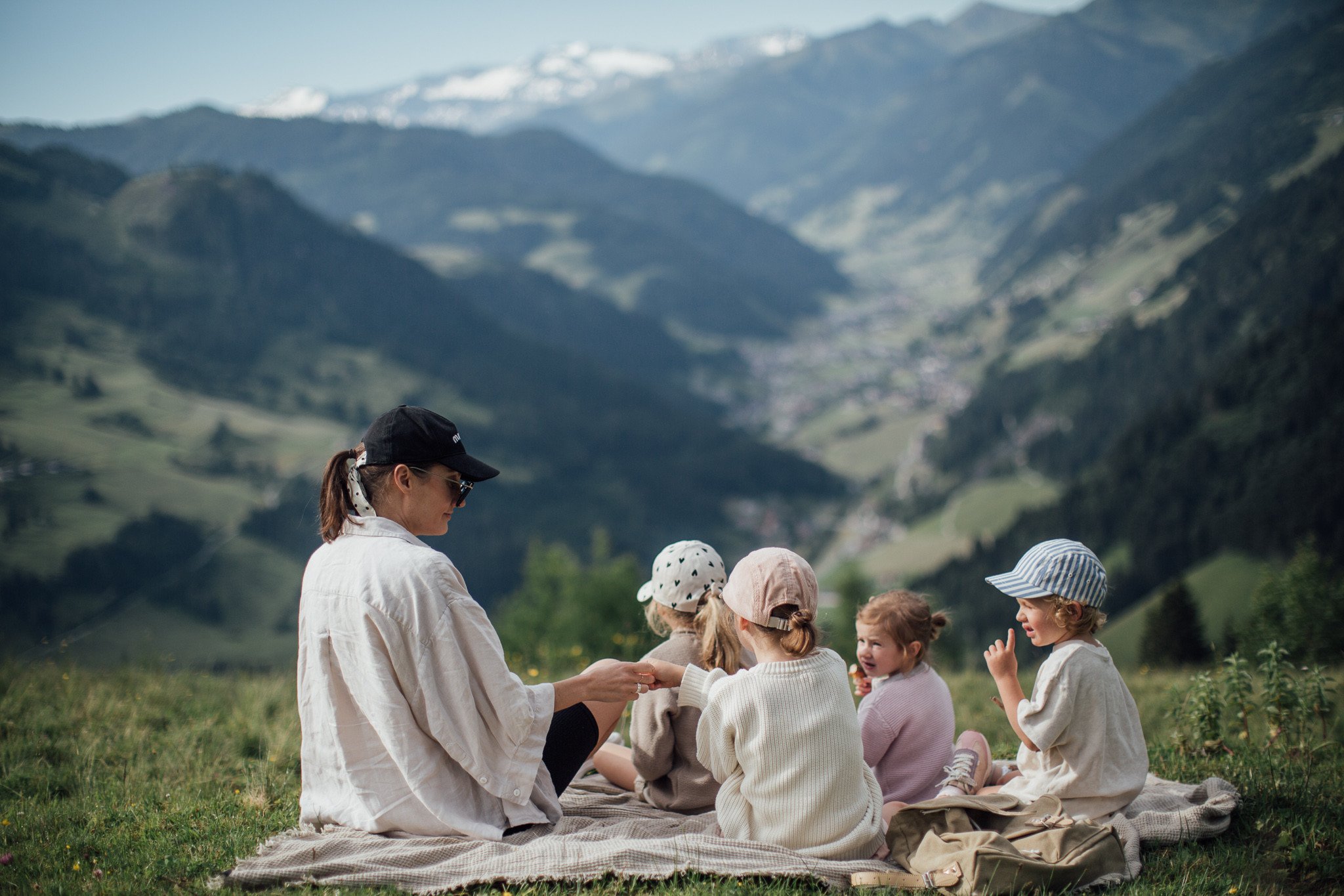 Natur-Frühling-Familie