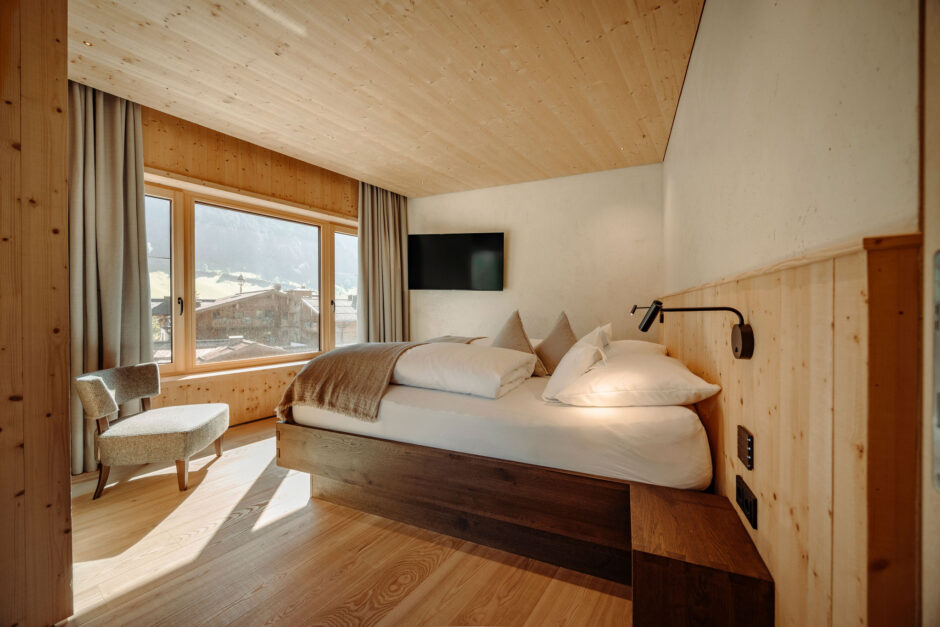 Suite mit Blick in die Berge am Moar Gut